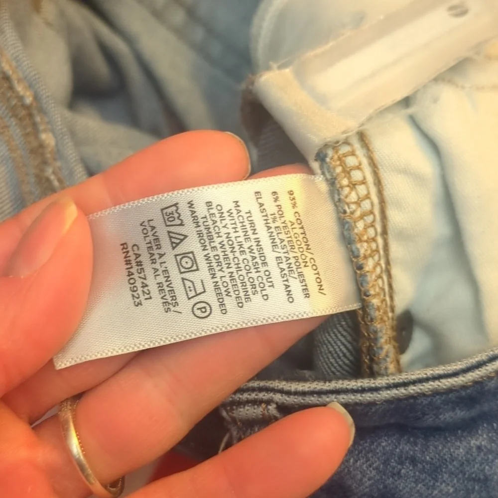 Loft Medium Wash Raw Hem Button Fly Curvy High Waist Skinny Jeans - Picture 5 of 5